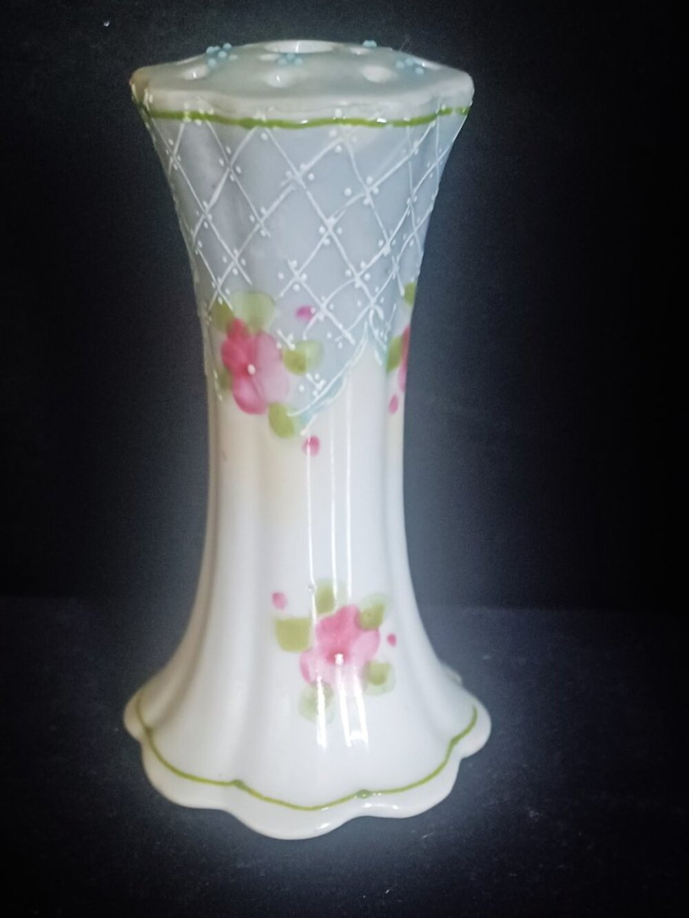Antique Hand Painted Hatpin Holder Early 20th Century